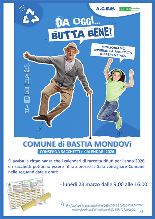 Calendario differenziata anno 2026